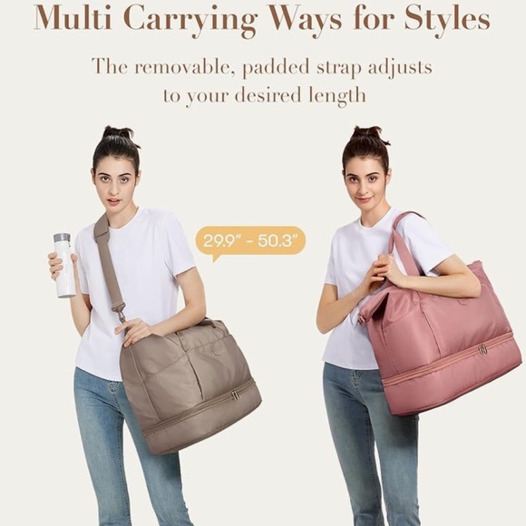 *New* Weekender/Expandable/Foldie Travel Bag/Duffel/Carry-On - Camel - Picture 6 of 8